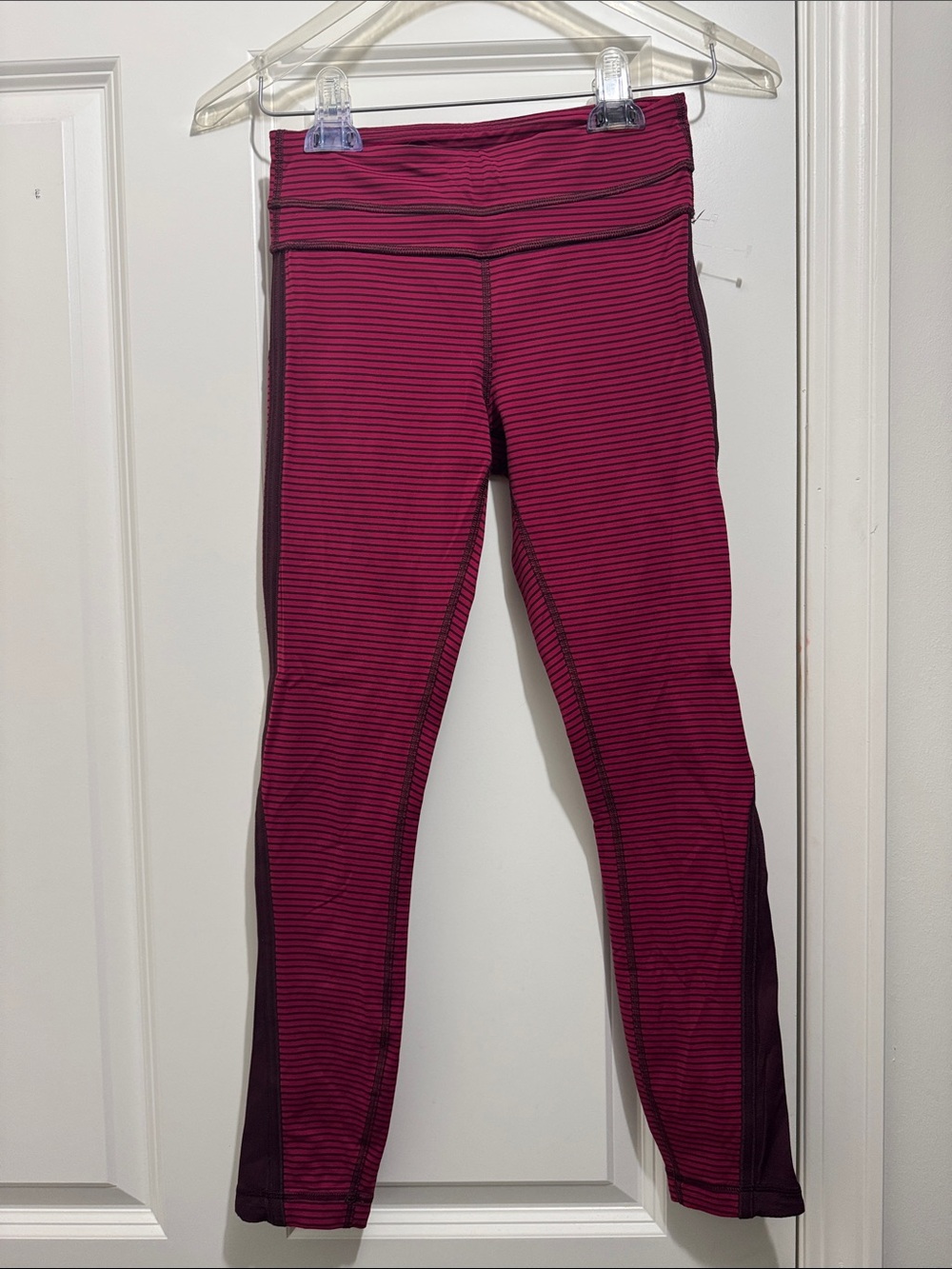 lululemon athletica Burgundy Striped High-Waist Leggings